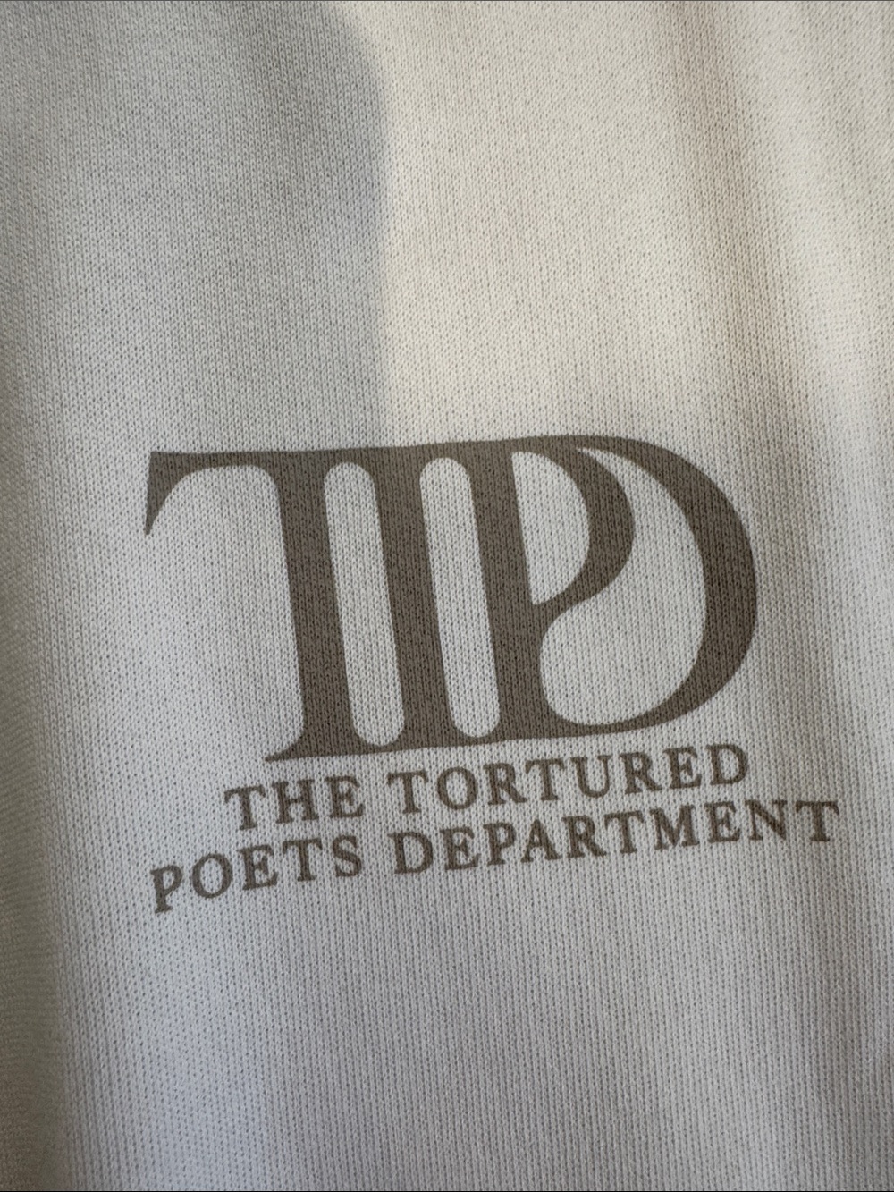 Taylor Swift TTPD Cream Sweatshirt with Tan Trim - Picture 2 of 6